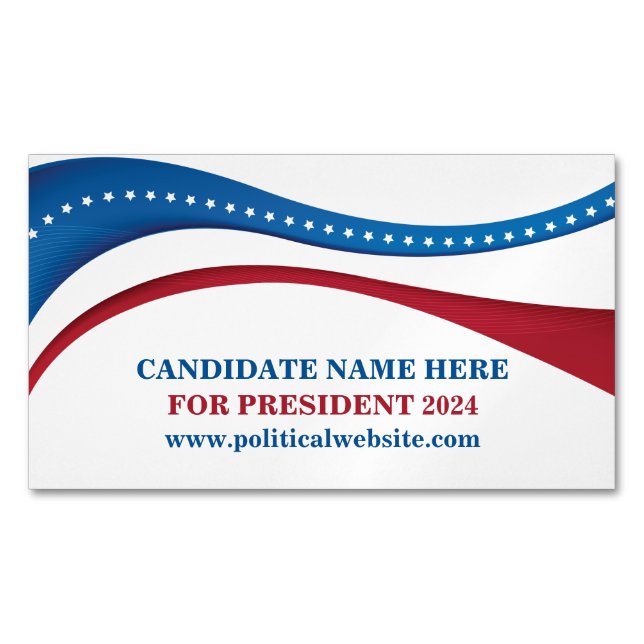 Carte De Visite Magnétique Candidat aux élections politiques personnalisées 2 (devant)