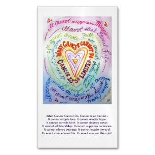 Carte De Visite Magnétique Ce que le cancer ne peut pas faire Poème du Coeur 