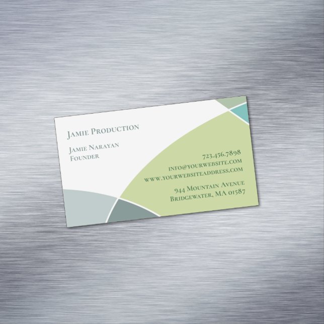 Carte De Visite Magnétique Cercles verts Rétro (In Situ)