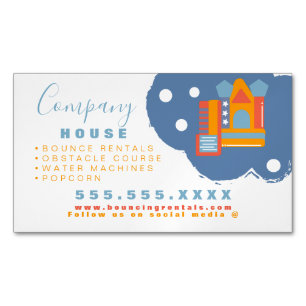 Carte De Visite Magnétique Chateau gonflable Jump House Bounce Party Rentatio