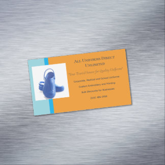 Carte De Visite Magnétique Chaussures d'infirmière Médicale orange bleu