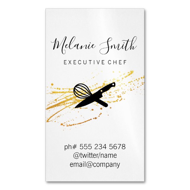 Carte De Visite Magnétique Chef exécutif (devant Vertical)