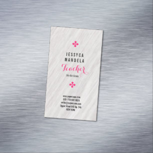 Carte De Visite Magnétique Chêne blanc, magnétique