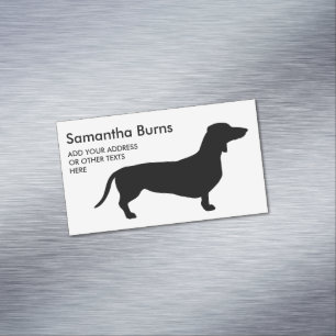 Carte De Visite Magnétique Cheveux courts Dachshund - Silhouette 1