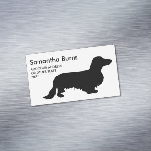 Carte De Visite Magnétique Cheveux longs Dachshund - Silhouette 1