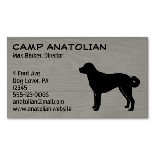 Carte De Visite Magnétique Chien de Berger Anatolien Silhouette Faux Style Bo