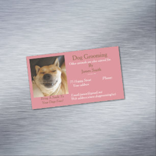 Carte De Visite Magnétique chien drôle photo chien Grooming services de soins