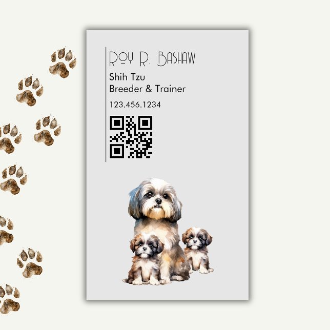 Carte De Visite Magnétique Chien éleveur Trainer Shih Tzu Animal de compagnie (Créateur téléchargé)