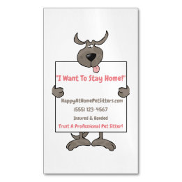 Carte De Visite Magnétique Chien gris sot tenant le pochon Signet Poignée Ani