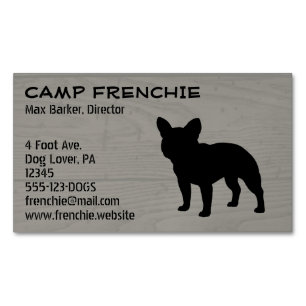 Carte De Visite Magnétique Chien noir de la silhouette   Frenchie de