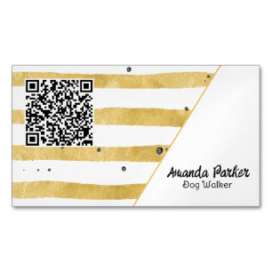Carte De Visite Magnétique Chien Walker Brown Aquarelle écriture QR Code