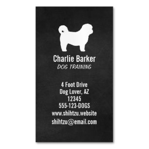 Carte De Visite Magnétique Chih Tzu Silhouette Chalboard Style Vertical
