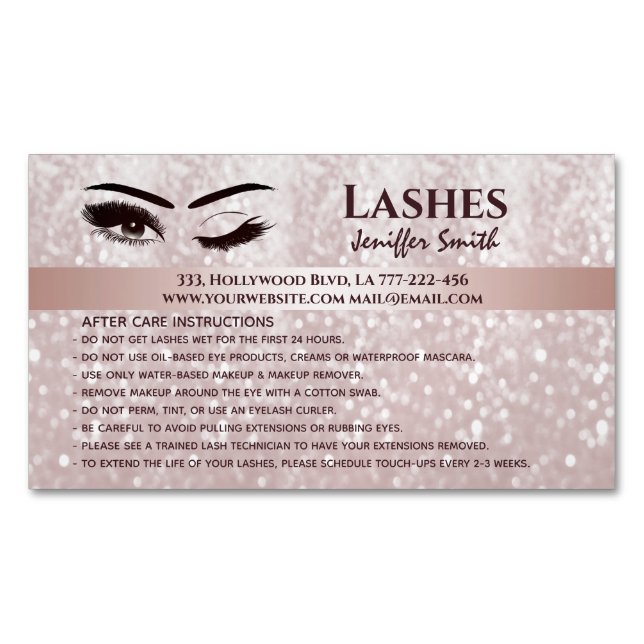 Carte De Visite Magnétique Chirurgie professionnelle lashes après soins (devant)