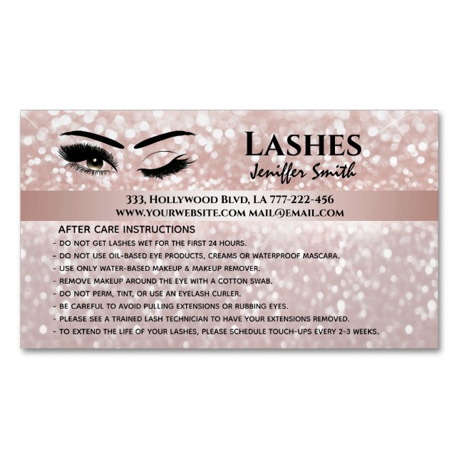 Carte De Visite Magnétique Chirurgie professionnelle lashes après soins (devant)