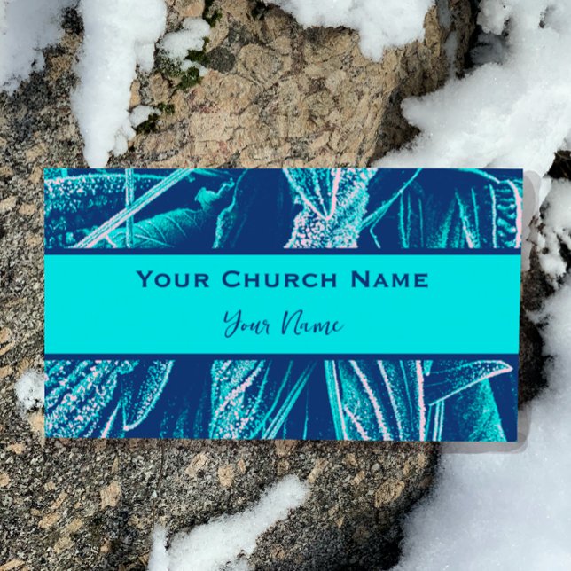 Carte De Visite Magnétique Christian Church Pastor Moderne Turquoise Nature (Personalize this original, cool, nature photograph design for your purposes.)