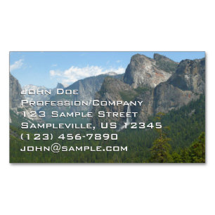 Carte De Visite Magnétique Chute de Bridalveil et Half Dome à Yosemite