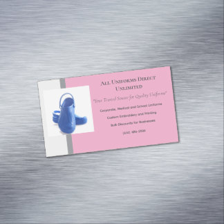 Carte De Visite Magnétique Clair rose gris Bleu Médicale Uniforme Chaussure i