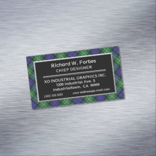 Carte De Visite Magnétique Clan écossais d'accent Forbes Tartan