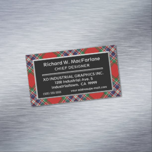 Carte De Visite Magnétique Clan écossais d'accès MacFarlane Tartan