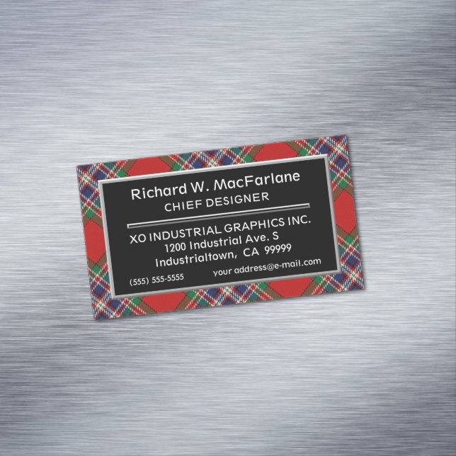 Carte De Visite Magnétique Clan écossais d'accès MacFarlane Tartan (In Situ)
