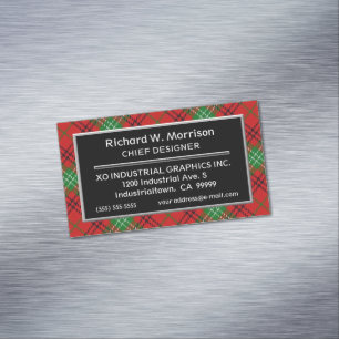 Carte De Visite Magnétique Clan écossais d'accès Morrison Tartan