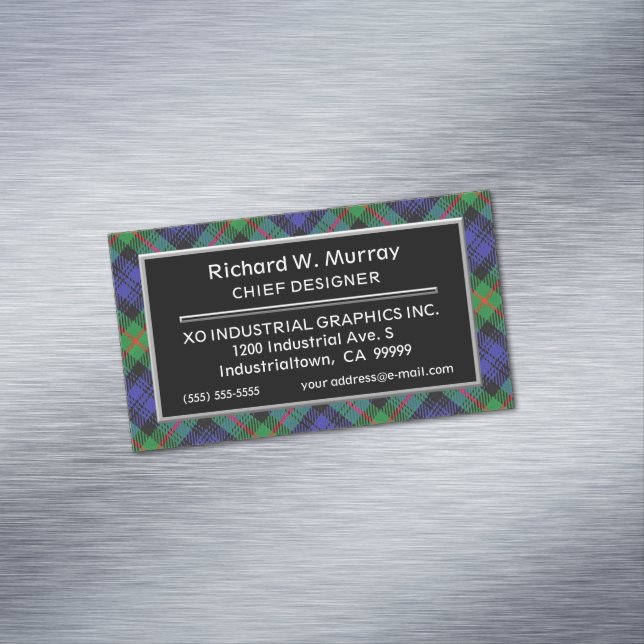 Carte De Visite Magnétique Clan écossais Murray Tartan (In Situ)