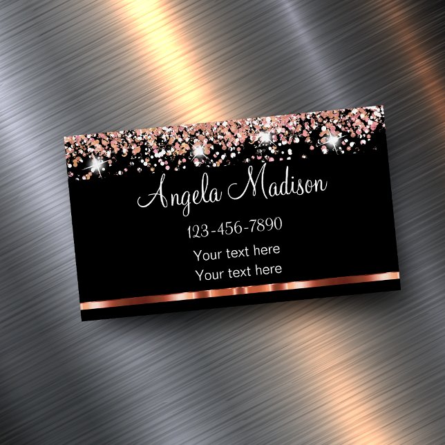 Carte De Visite Magnétique Classy Rose Gold Beauty (Créateur téléchargé)