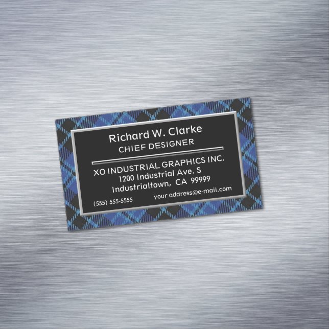 Carte De Visite Magnétique Clergé écossais d'accent Tartan (In Situ)