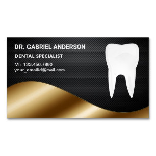 Carte De Visite Magnétique Clinique Dentaire Dentiste Tooth en Fibre de Carbo
