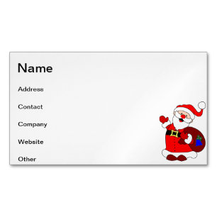 Carte De Visite Magnétique Clipart de sac du père noël et de cadeau