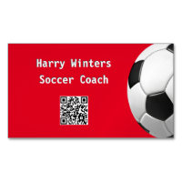 Coach de football minimaliste balle rouge QR Code 