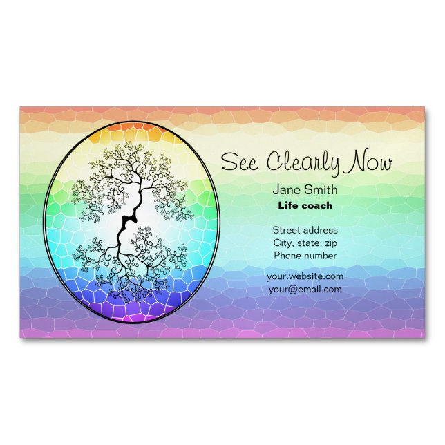 Carte De Visite Magnétique Coach Rainbow Tree of Life (devant)