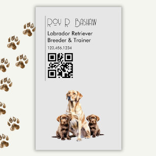 Carte De Visite Magnétique Code QR de l'éleveur de chiens - Labrador Retrieve