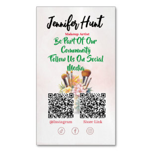 Carte De Visite Magnétique Code QR du style des médias sociaux tendance