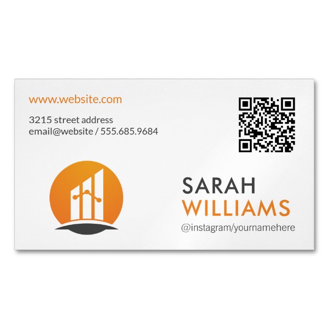 Carte De Visite Magnétique Code QR | Logo Finance (devant)