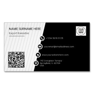Carte De Visite Magnétique Code QR officiel simple Professionnel Moderne