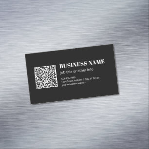 Carte De Visite Magnétique Code QR personnalisé & Texte rétro-moderne modifia