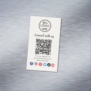Carte De Visite Magnétique Code QR Professionnel Connectez-Vous Aux Médias So