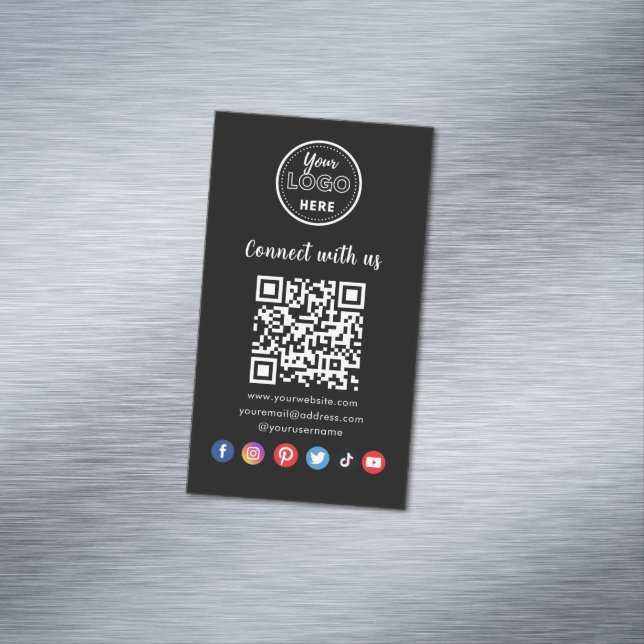 Carte De Visite Magnétique Code QR Professionnel Connectez-Vous Aux Médias So (In Situ)