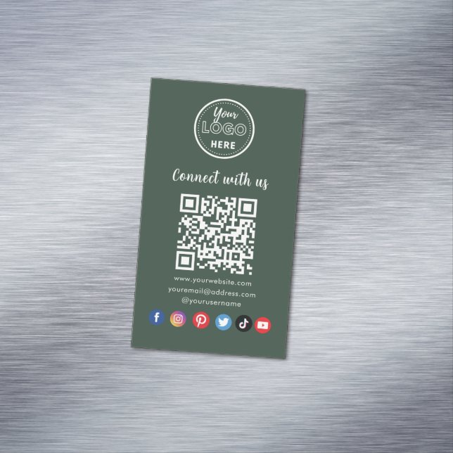 Carte De Visite Magnétique Code QR Professionnel Connectez-Vous Aux Médias So (In Situ)