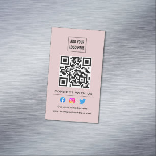 Carte De Visite Magnétique Code QR Suivez L'Analyse Pour Vous Connecter Avec 