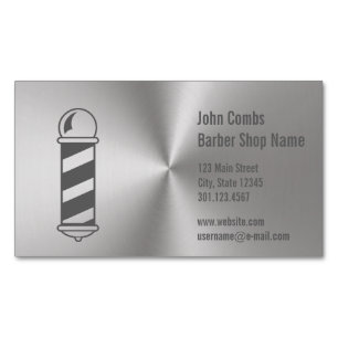 Carte De Visite Magnétique Coiffeur argenté fait sur commande de regard en