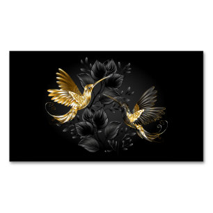 Carte De Visite Magnétique Colibri noir et or