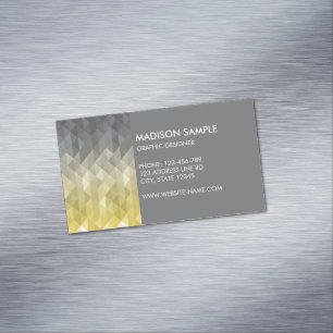 Carte De Visite Magnétique Concepteur graphique motif Gray Jaune