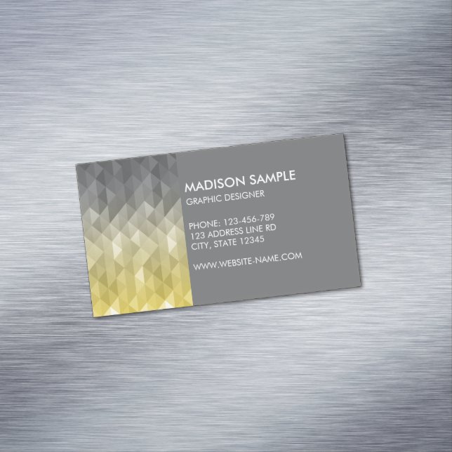 Carte De Visite Magnétique Concepteur graphique motif Gray Jaune (In Situ)