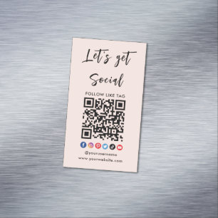 Carte De Visite Magnétique Connectez-Vous À L'Us Qr Code Professional Blush P