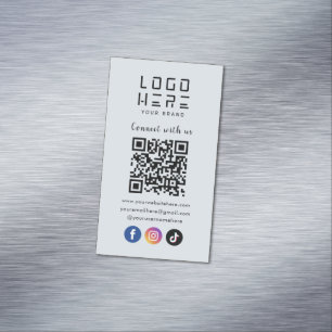 Carte De Visite Magnétique Connectez-vous aux médias sociaux américains QR Co