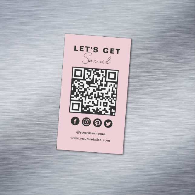Carte De Visite Magnétique Connectez-Vous Aux Médias Sociaux Américains QR Co (In Situ)
