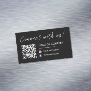 Carte De Visite Magnétique Connectez-vous avec nous Qr Code Facebook Instagra