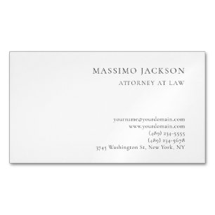 Carte De Visite Magnétique Consultant Avocat Minimaliste Moderne Noir Blanc